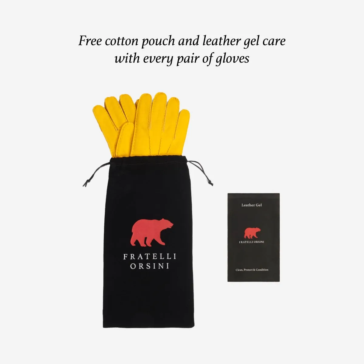 Vittoria (black) - Italian gloves made of American deerskin leather with cashmere lining