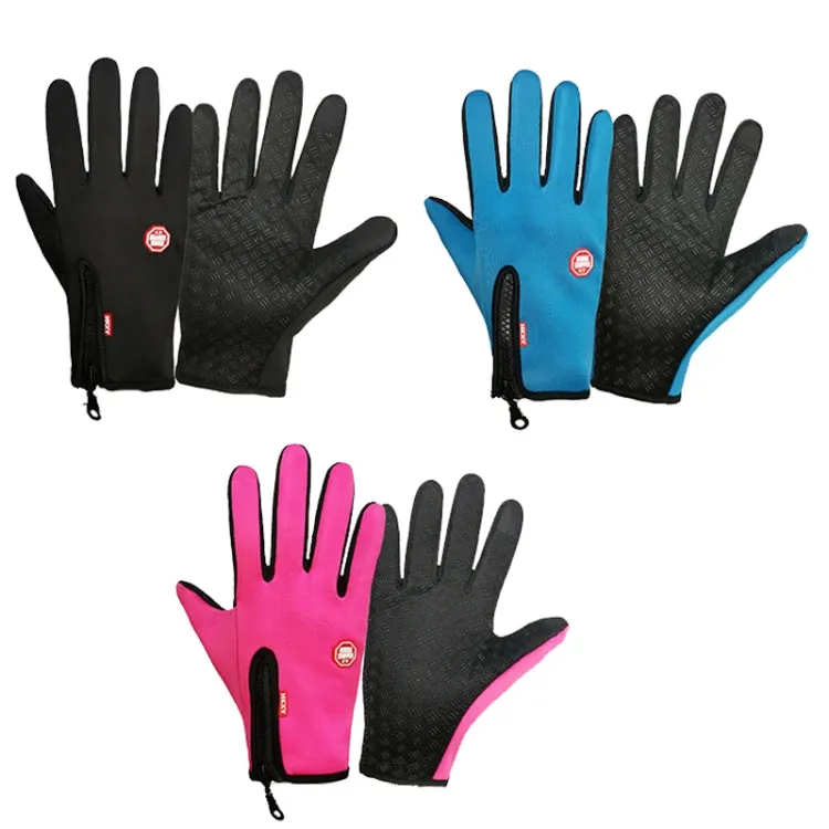 Winter Outdoor Riding Sports Waterproof Touch Screen Glove, Size: L(H041 Black)