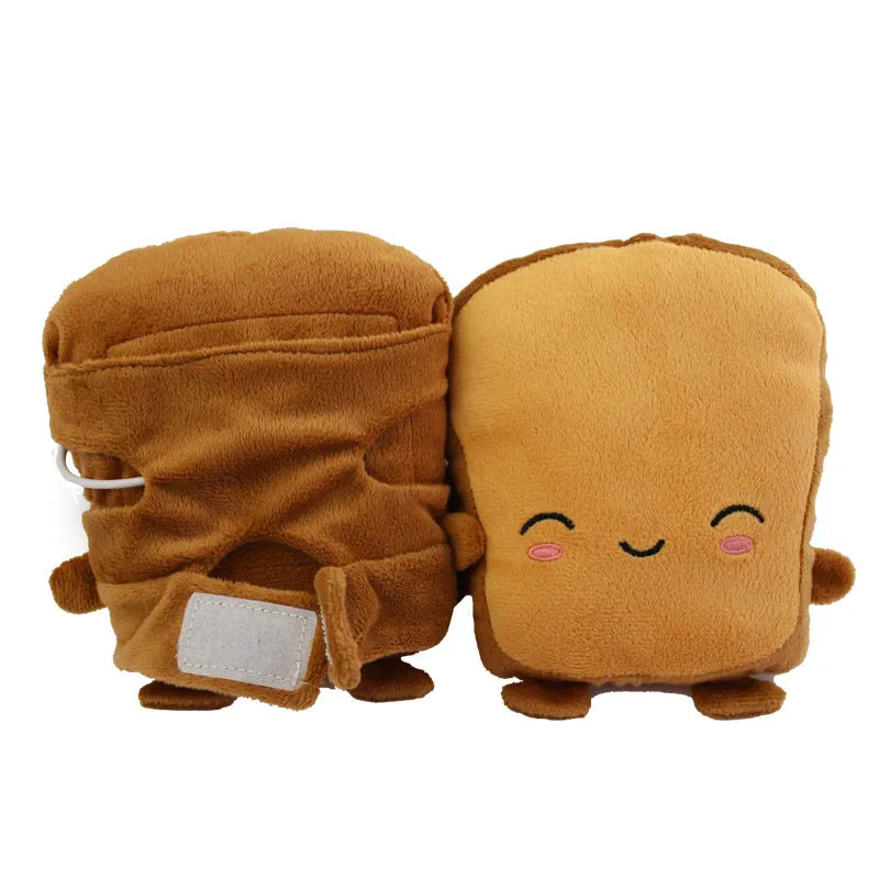 Winter USB Heated Hand Warmers Cute Cartoon Heating Fingerless Gloves