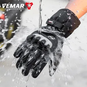 Winter Waterproof Motorcycle Gloves For Men, Touch Screen Riding Gloves For Electric Vehicles, Cold And Warm Windproof Motorcycle Gloves