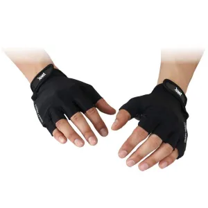 WMX Unisex Leather Gym Gloves | For Professional Weightlifting, Fitness Training And Workout | With Half-Finger Length, Wrist Wrap For Protection (Xl, Sude), Black