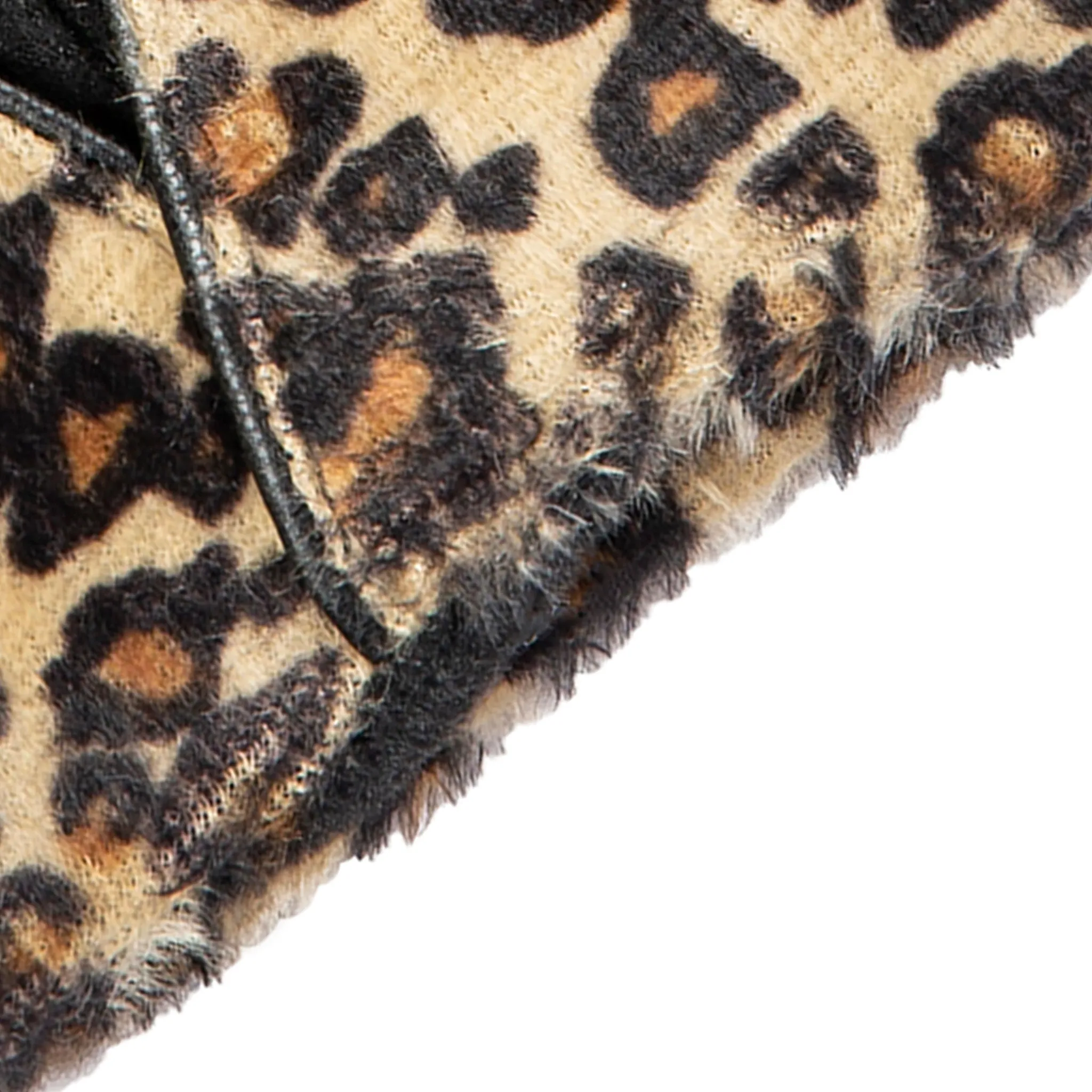 Women’s Touchscreen Velour-Lined Faux Suede Gloves with Faux Fur Leopard Print Cuffs