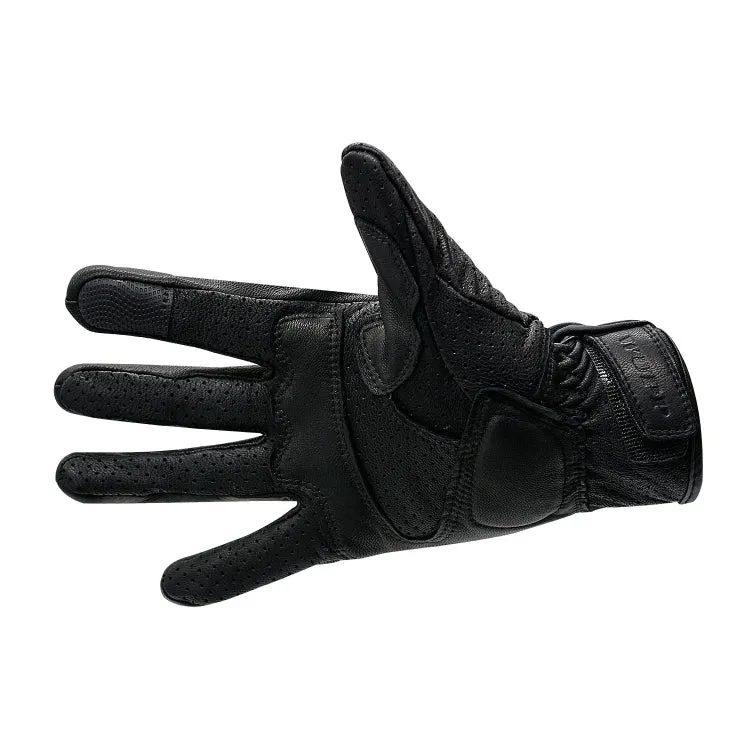 WUPP CS-1049A Outdoor Motorcycle Cycling Breathable Leather Full Finger Gloves with Holes, Size:XXL(Black)