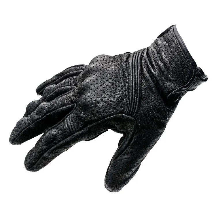 WUPP CS-1049A Outdoor Motorcycle Cycling Breathable Leather Full Finger Gloves with Holes, Size:XXL(Black)