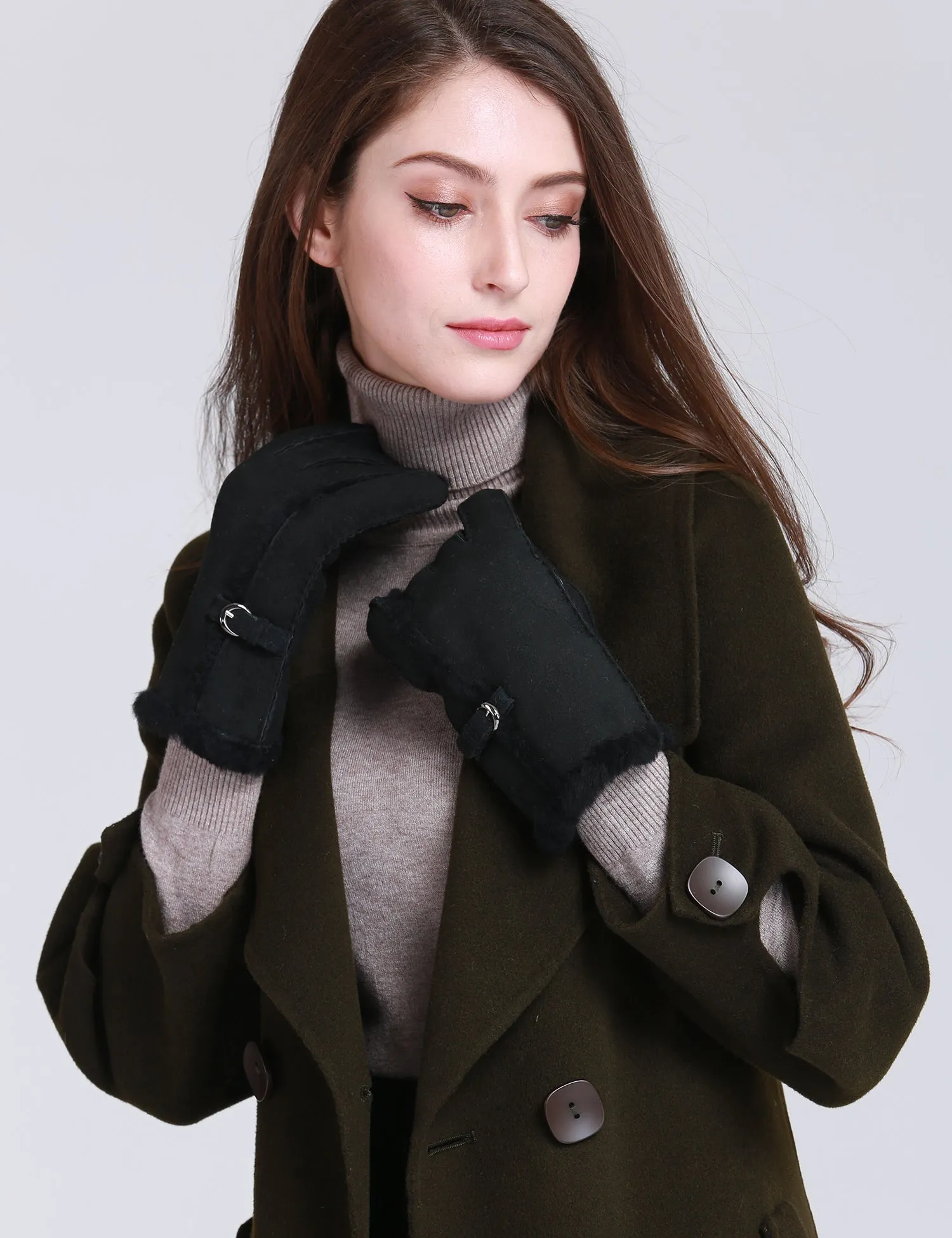 YISEVEN Women's Shearling Leather Gloves