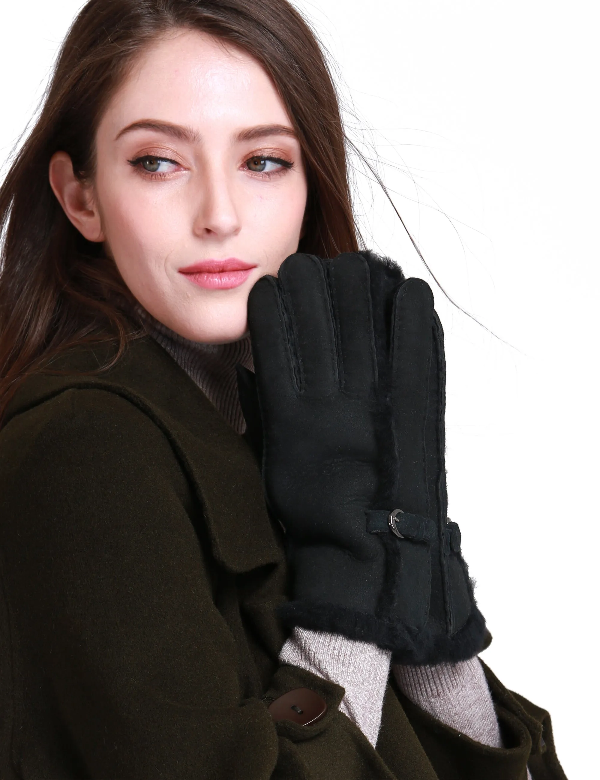 YISEVEN Women's Shearling Leather Gloves